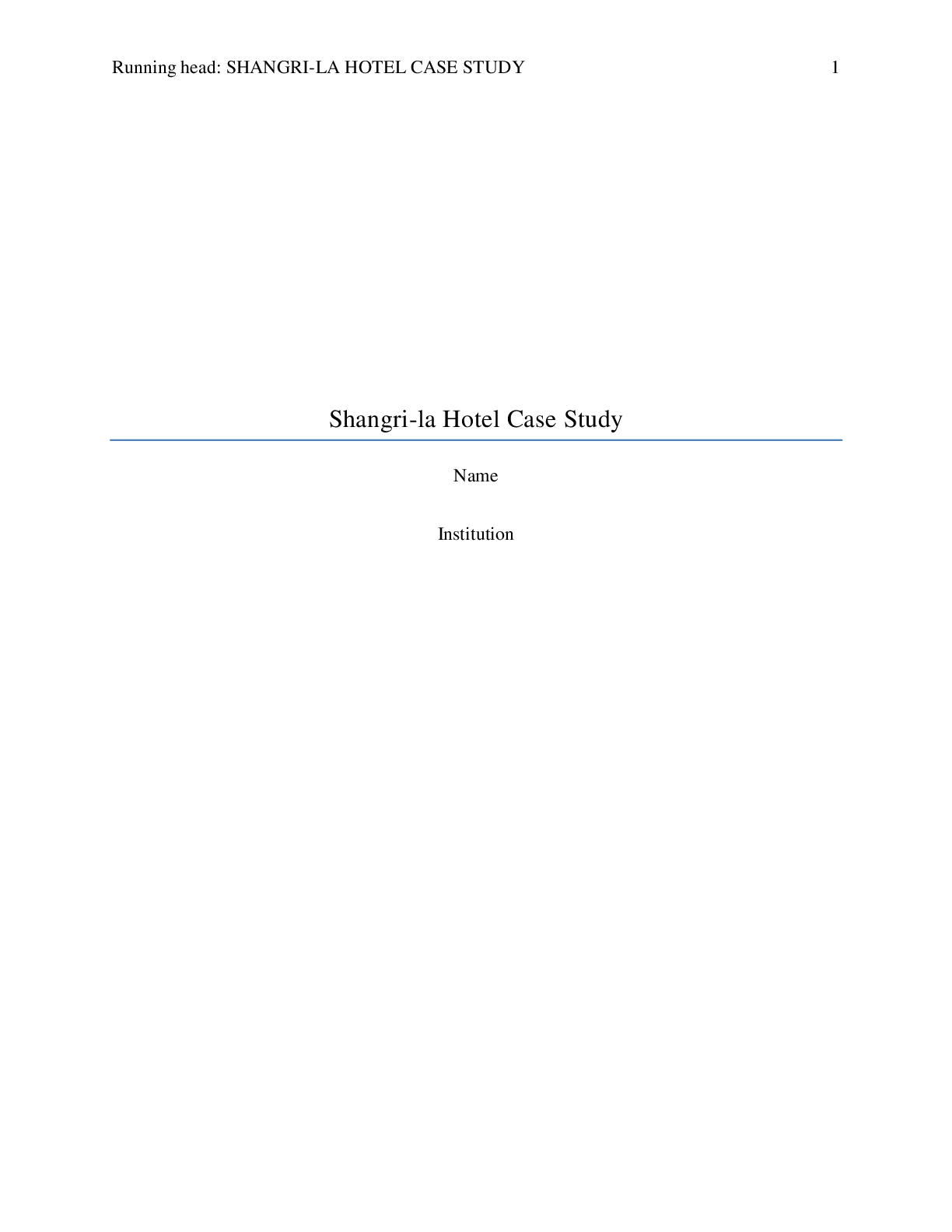 Preview image for Shangri-la Hotel Case Study